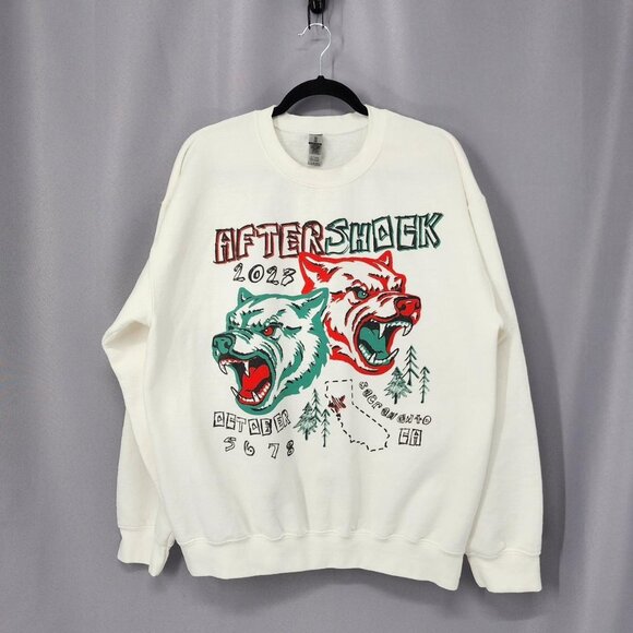 White Aftershock 2023 Crewneck Unisex Size Large White - Picture 1 of 6